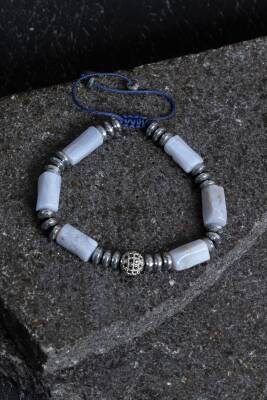 Sertifikalı Apatit, Pembe Kuvars ve Hematit Bileklik - 4