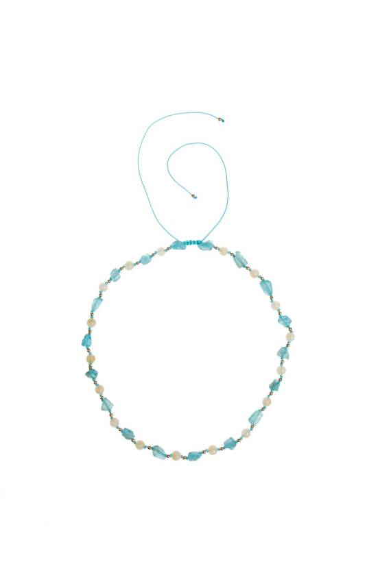 Sertifikalı Apatit, Sitrin Naturel Doğal Taş Makrome Kolye - 4