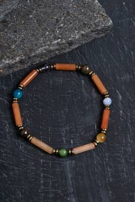 Sertifikalı Apatit, Sitrin ve Jasper Doğal Taş Bileklik - Osmanlı Doğaltaş