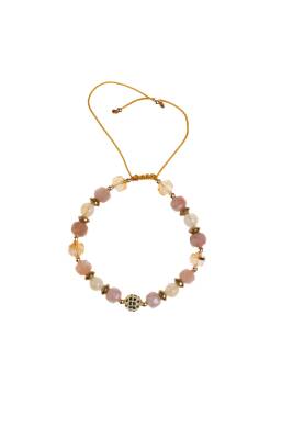 Sertifikalı Apatit ve Pembe Kuvars Doğaltaş Bileklik - Osmanlı Doğaltaş