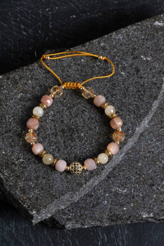 Sertifikalı Apatit ve Pembe Kuvars Doğaltaş Kolyey - 2