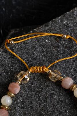 Sertifikalı Apatit ve Pembe Kuvars Doğaltaş Kolyey - 4