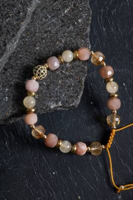 Sertifikalı Apatit ve Pembe Kuvars Doğaltaş Kolyey - 5