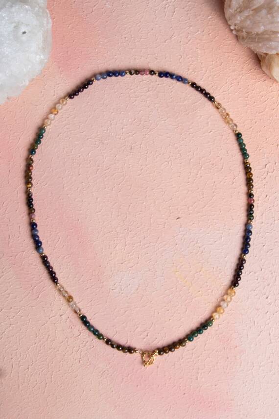 Sertifikalı Aslan Burcu Doğal Taş Kolye - 5