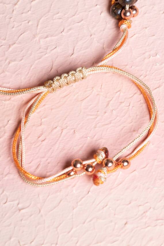 Sertifikalı Aslan Burcu Doğal Taş Makrome Bileklik - 4