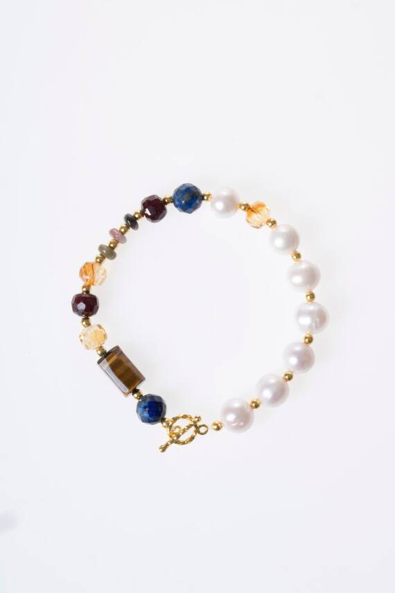 Sertifikalı Aslan Burcu Gümüş Kapama Doğal Taş Bileklik (SK:267) - 6