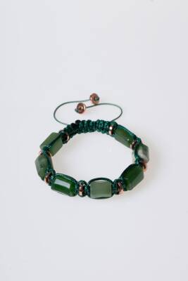 Sertifikalı Aventurin, Hematit Doğal Taş Makrome Bileklik - 5