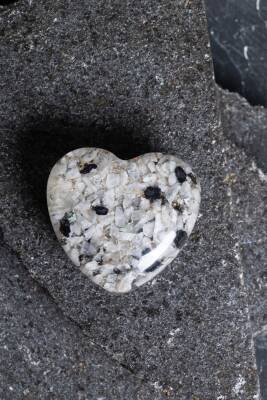 Sertifikalı Ay Taşı Kalp - Osmanlı Doğal Taş