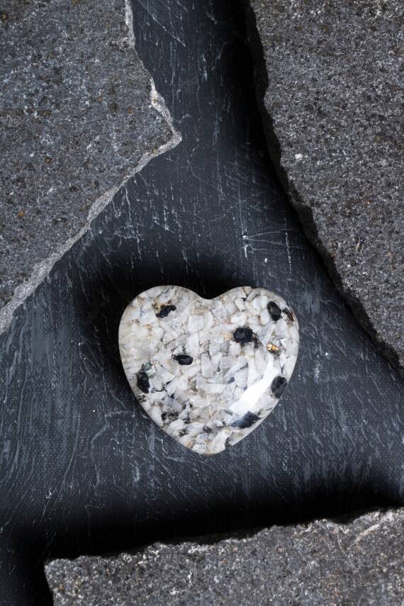 Sertifikalı Ay Taşı Kalp - 5