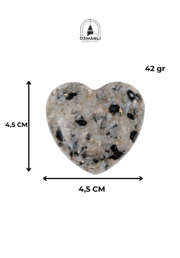 Sertifikalı Ay Taşı Kalp - 6