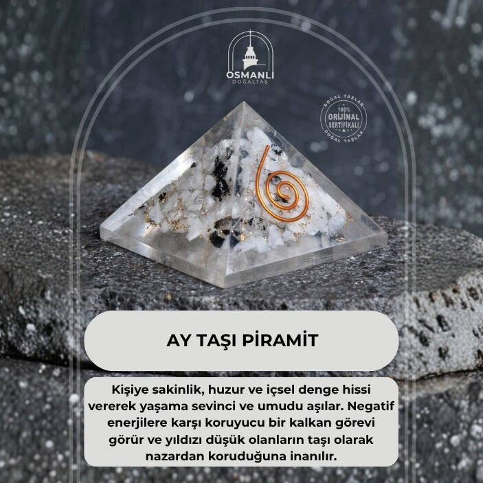 Sertifikalı Ay Taşı Piramit - 2