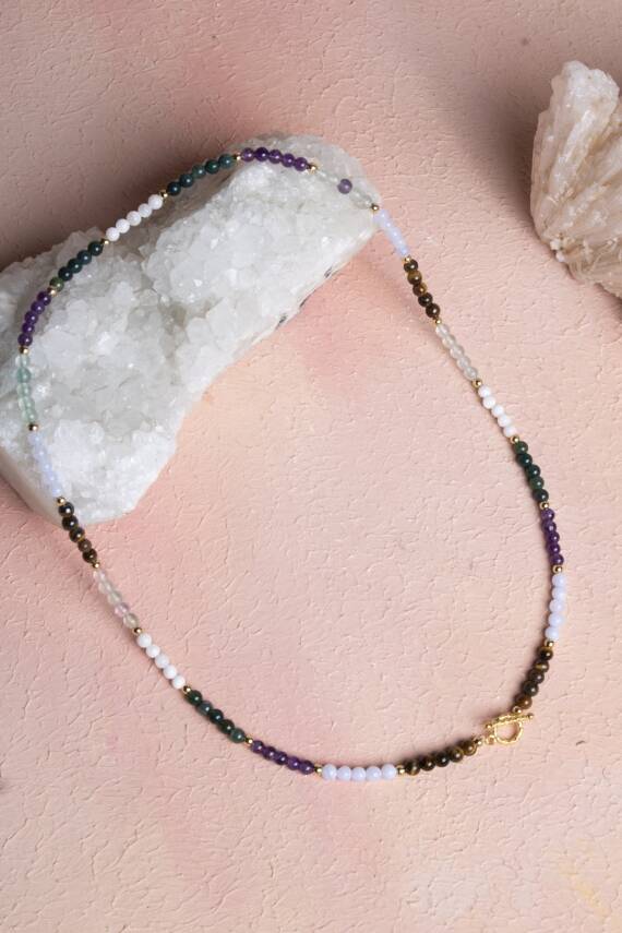 Sertifikalı Balık Burcu Doğal Taş Kolye - 3