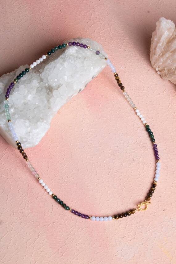 Sertifikalı Balık Burcu Doğal Taş Kolye - 5