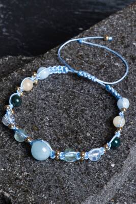 Sertifikalı Balık Burcu Doğal Taş Makrome Bileklik - Osmanlı Doğaltaş