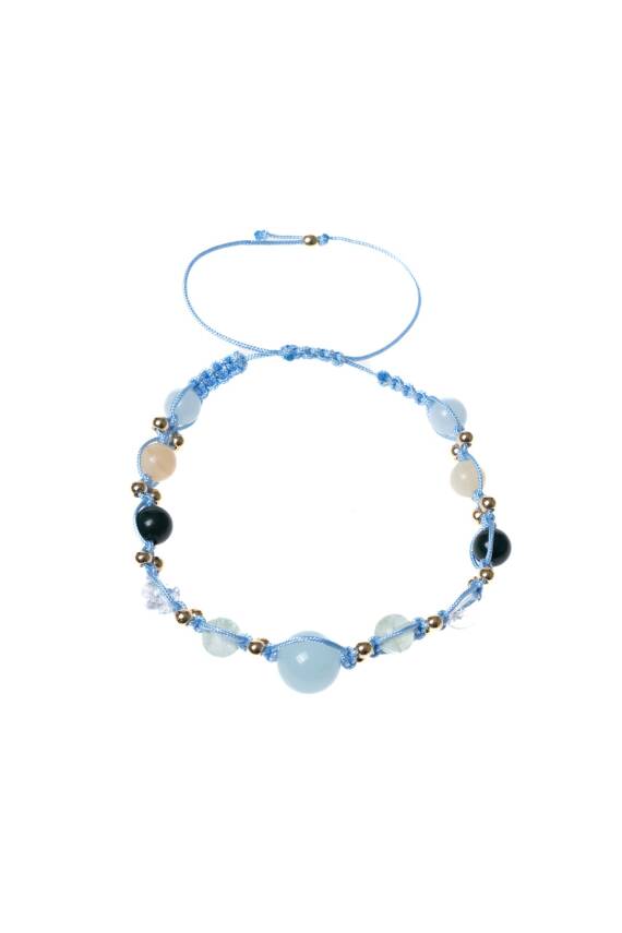 Sertifikalı Balık Burcu Doğal Taş Makrome Bileklik - 5