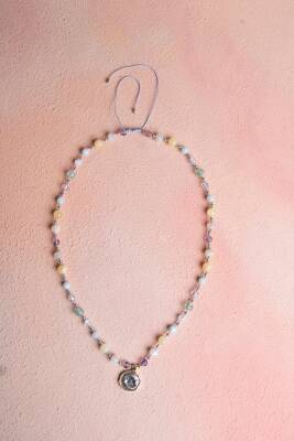 Sertifikalı Balık Burcu Doğal Taş Makrome Kolye - 3