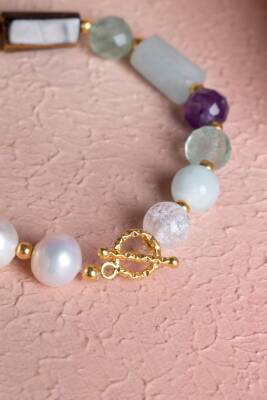 Sertifikalı Balık Burcu Gümüş Kapama Doğal Taş Bileklik (SK:265) - 4