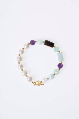 Sertifikalı Balık Burcu Gümüş Kapama Doğal Taş Bileklik (SK:265) - 6