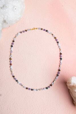 Sertifikalı Balık Burcu Gümüş Yıldızlı Doğal Taş Kolye - Osmanlı Doğal Taş