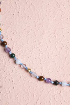 Sertifikalı Balık Burcu Gümüş Yıldızlı Doğal Taş Kolye - 3