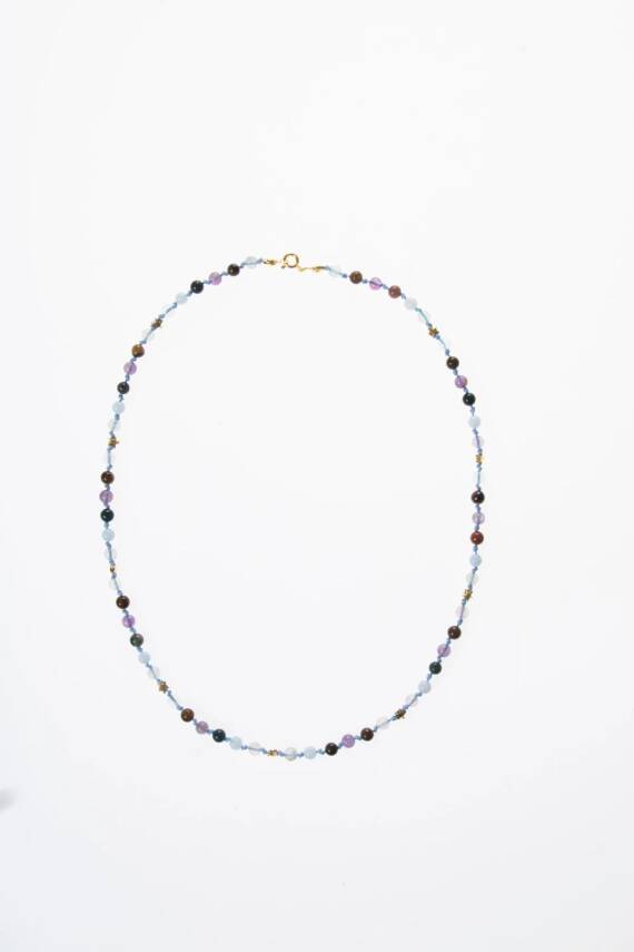 Sertifikalı Balık Burcu Gümüş Yıldızlı Doğal Taş Kolye - 5