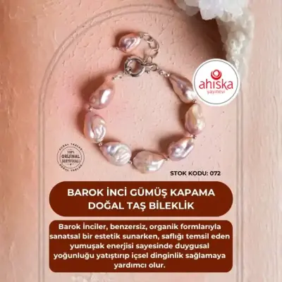 Sertifikalı Barok İnci Gümüş Kapama Doğal Taş Bileklik (SK072) - Doğal Taş (1)