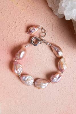 Sertifikalı Barok İnci Gümüş Kapama Doğal Taş Bileklik (SK:072) - Osmanlı Doğal Taş