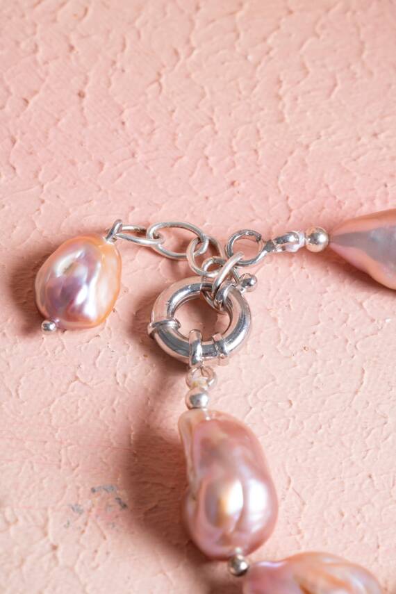 Sertifikalı Barok İnci Gümüş Kapama Doğal Taş Bileklik (SK:072) - 5