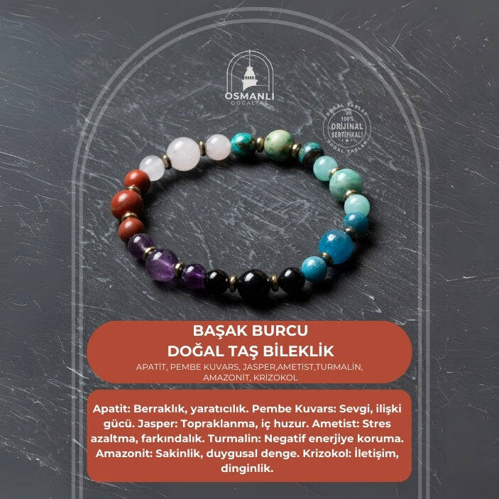 Sertifikalı Başak Burcu Doğal Taş Bileklik - 2