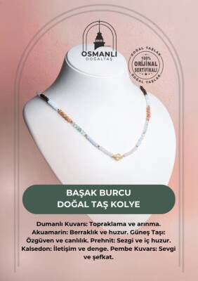 Sertifikalı Başak Burcu Doğal Taş Kolye - 2
