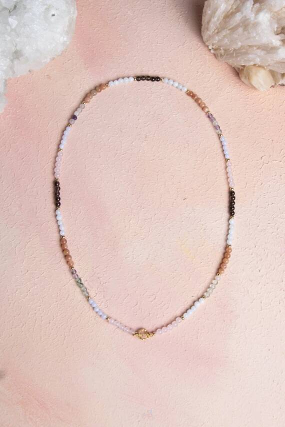 Sertifikalı Başak Burcu Doğal Taş Kolye - 5