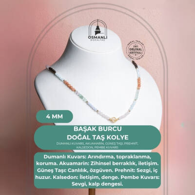 Sertifikalı Başak Burcu Doğal Taş Kolye - 2