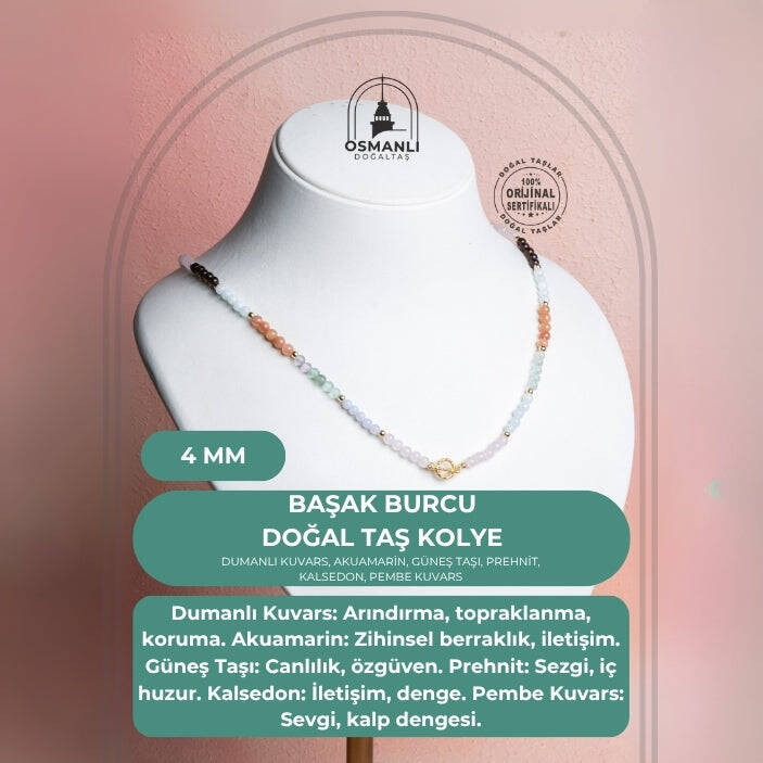 Sertifikalı Başak Burcu Doğal Taş Kolye - 2
