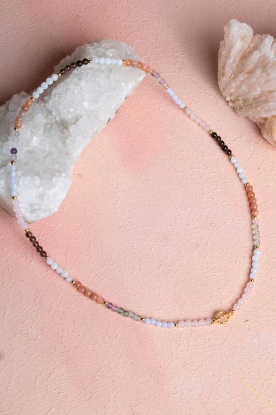 Sertifikalı Başak Burcu Doğal Taş Kolye - 5