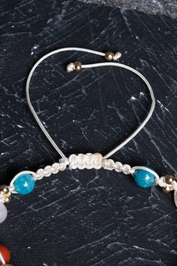 Sertifikalı Başak Burcu Doğal Taş Makrome Bileklik - 2