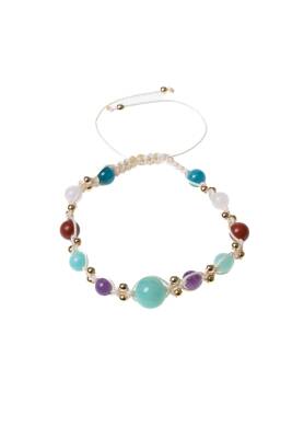 Sertifikalı Başak Burcu Doğal Taş Makrome Bileklik - 5