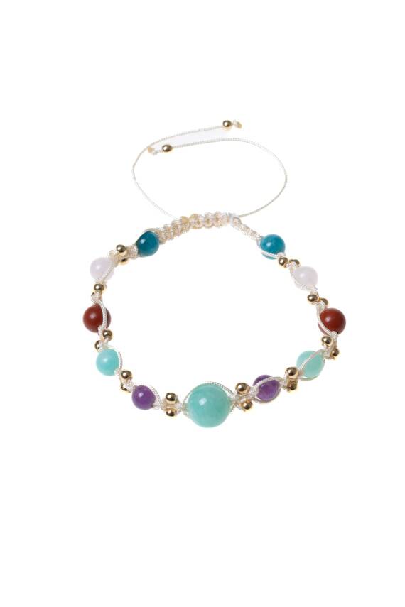 Sertifikalı Başak Burcu Doğal Taş Makrome Bileklik - 5