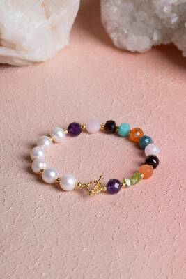 Sertifikalı Başak Burcu Gümüş Kapama Doğal Taş Bileklik (SK:266) - 3