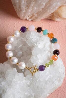 Sertifikalı Başak Burcu Gümüş Kapama Doğal Taş Bileklik (SK:266) - 5