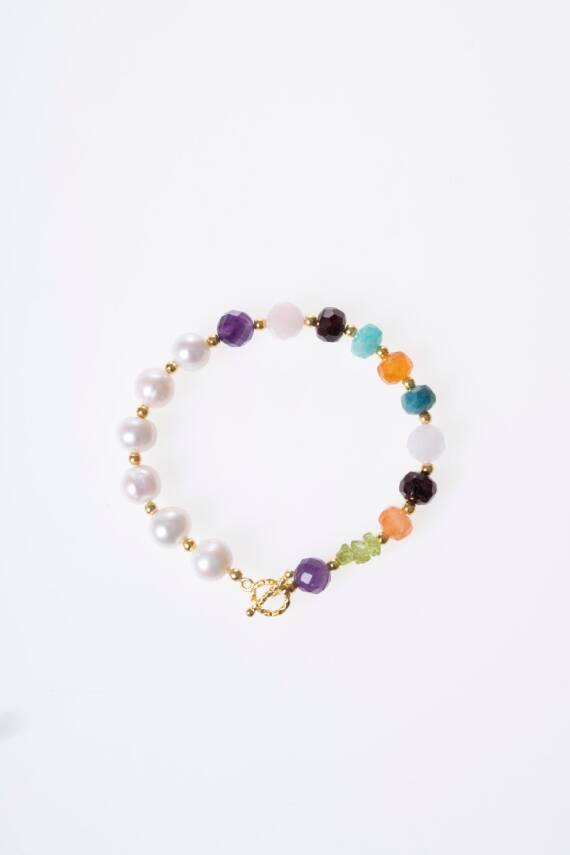 Sertifikalı Başak Burcu Gümüş Kapama Doğal Taş Bileklik (SK:266) - 6