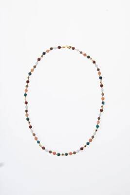 Sertifikalı Başak Burcu Gümüş Yıldızlı Doğal Taş Kolye - 4