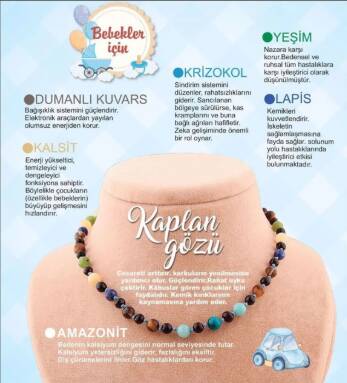 Sertifikalı Bebek Doğal Taş Kolye 33-35cm - Osmanlı Doğaltaş