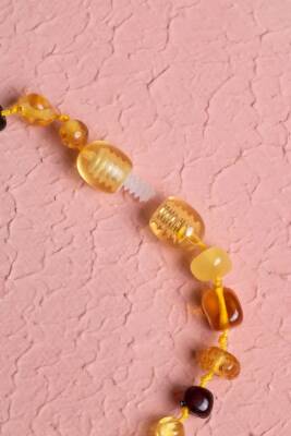 Sertifikalı Bebek Kehribar Doğal Taş Kolye - 4