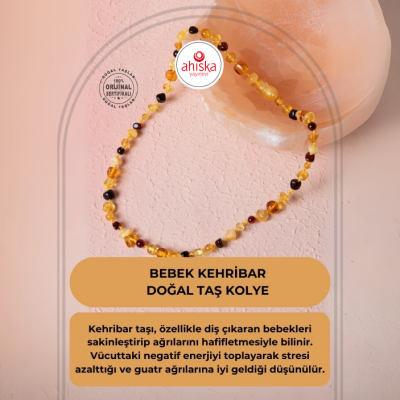 Sertifikalı Bebek Kehribar Doğal Taş Kolye - Doğal Taş