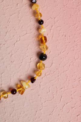 Sertifikalı Bebek Kehribar Doğal Taş Kolye - 2