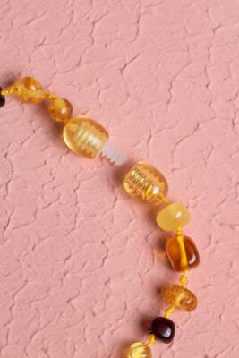 Sertifikalı Bebek Kehribar Doğal Taş Kolye - 3