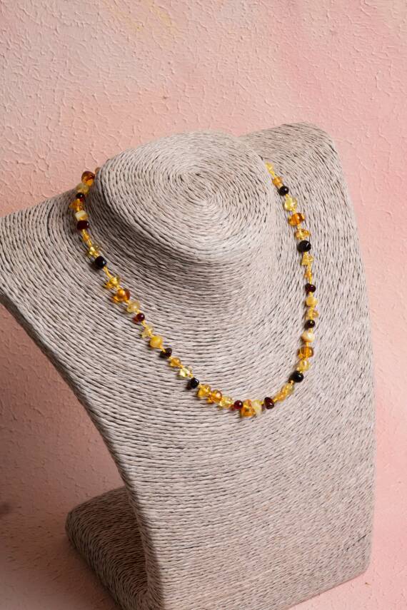 Sertifikalı Bebek Kehribar Doğal Taş Kolye - 4