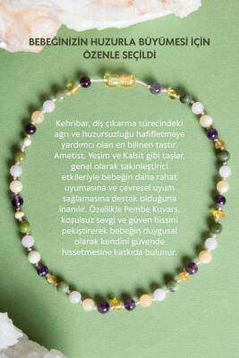Sertifikalı Bebek Kehribar Kolye- Ametist-kehribar-kalsit-yeşim-pembe Kuvars - 2