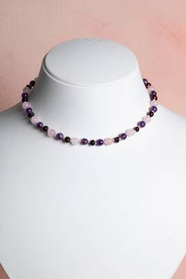 Sertifikalı Bebek Kehribar Kolye-ametist-kehribar-pembe Kuvars (33-35 CM) - 3