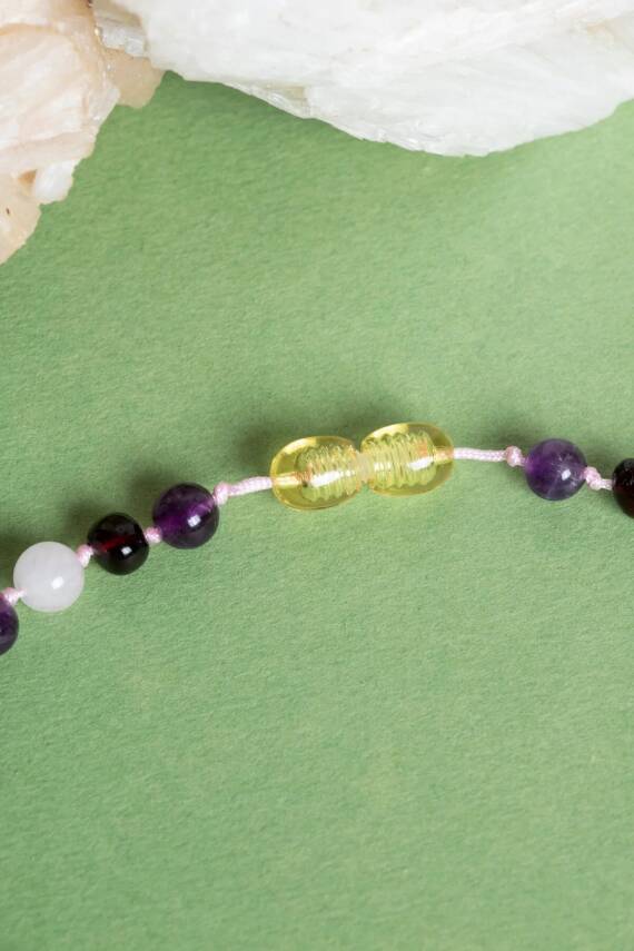 Sertifikalı Bebek Kehribar Kolye-ametist-kehribar-pembe Kuvars (33-35 CM) - 5